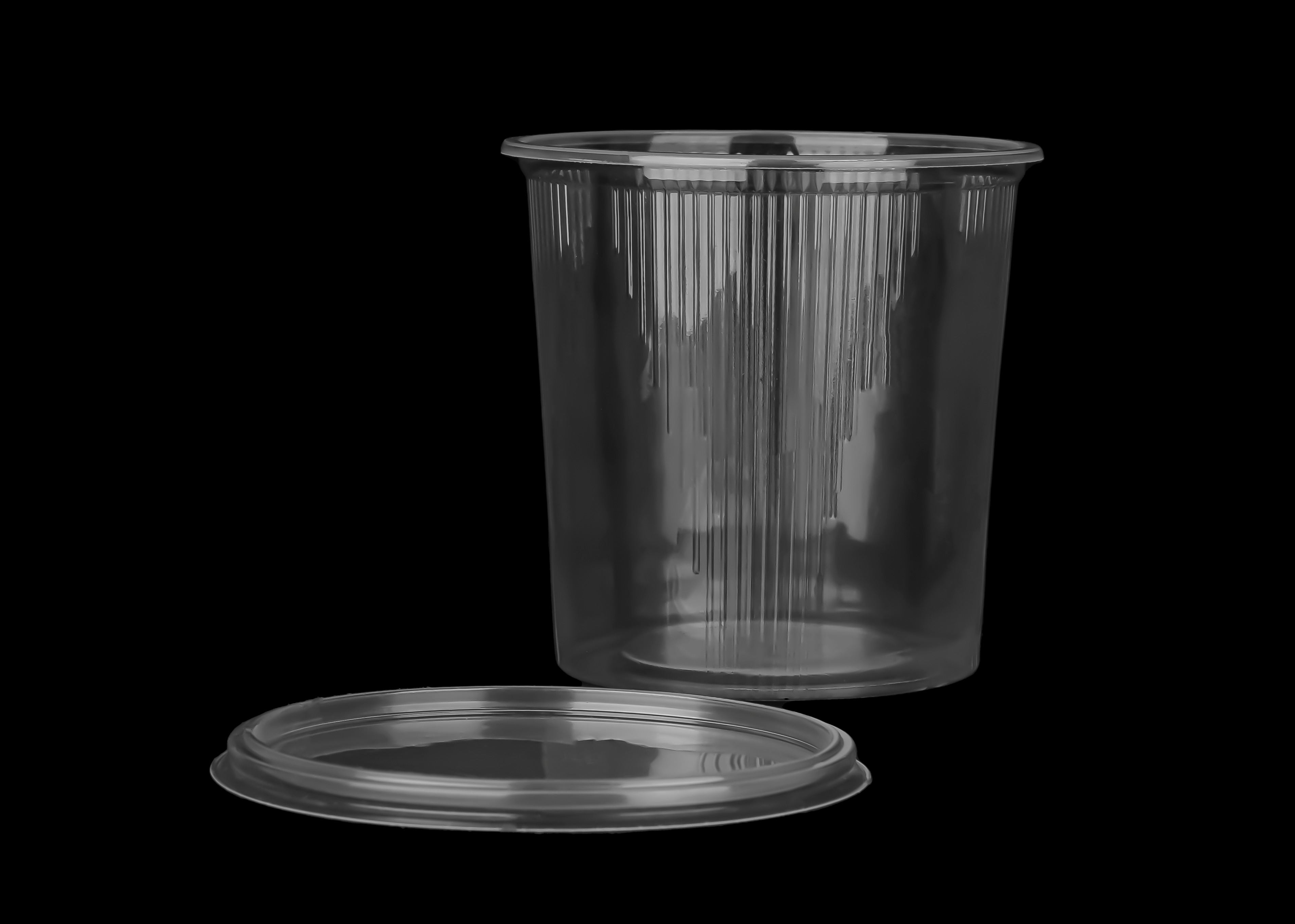 1000 ml Striped Round Container